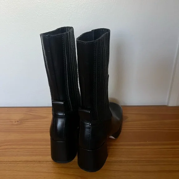Miista black Leather Women's mid calf Boots - Picture 2 of 10